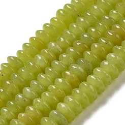 天然石レモンジェイド翡翠ビーズ連売り  ソーサービーズ  ロンデル  6.5x3mm  穴：1mm  約118~119個/連  15.35''（39センチメートル）&nbsp;G-Z030-A04-01
