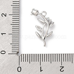 Brass Pave Clear Cubic Zirconia Pendants&nbsp;KK-V016-02P
