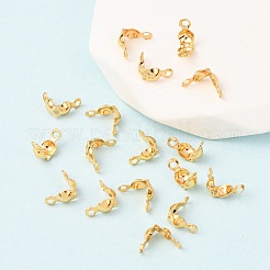 真鍮製ダルマチープ  カロット終了  クラムシェルノットカバー  18KGP本金メッキ  7x4mm  穴：1mm  内径：3mm&nbsp;X-KK-T032-153G