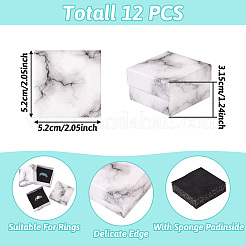 Square Marble Texture Cardboard Jewelry Ring Boxes&nbsp;CON-TAC0009-05A