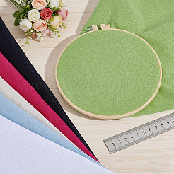 リネン刺繍生地6枚  正方形  ミックスカラー  495~500x495~500x0.7mm&nbsp;DIY-WH0750-428