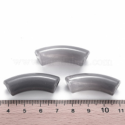 アクリルビーズ  天然石風  カーブチューブ  グレー  36x13.5x11.5mm  穴：4mm  約148個/500g&nbsp;MACR-S372-001B-04