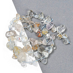 天然トパーズナゲットビーズ連売り  7.5~11.5x9~13x4~6.5mm  穴：0.8~1mm  約62~68個/連  14.96~15.55''（38~39.5センチメートル）&nbsp;G-B125-A16-01