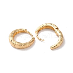 テクスチャリング 真鍮フープピアス 女性用  18KGP本金メッキ  14.5x3.5mm&nbsp;EJEW-B056-02G-03