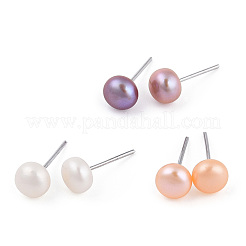 Dyed Natural Pearl Stud Earrings&nbsp;PEAR-N020-06C