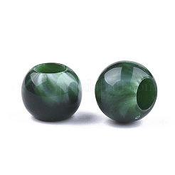 アクリルビーズ  天然石風  ロンデル  濃い緑  11.5x9.5mm  穴：5.5mm  約3500個/500g&nbsp;OACR-Q173-01C