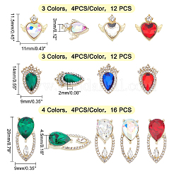 40Pcs 10 Style Alloy Rhinestone Cabochons&nbsp;ALRI-GA0001-01