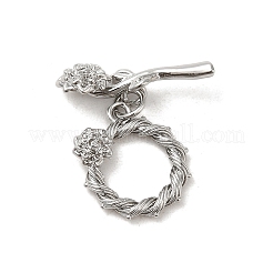 真鍮製マンテル  花  カドミウムフリー＆ニッケルフリー＆鉛フリー  プラチナメッキ  リング：17.5x16.5x4mm  穴：1.6ミリメートル;バー：22x8x8ミリメートル  穴：1.8mm&nbsp;KK-M270-20P