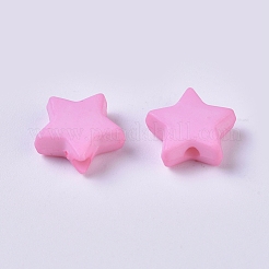 不透明なアクリルビーズ  スター  パールピンク  9.5x9.5x3.5mm  穴：0.5mm&nbsp;X-SACR-WH0002-07C