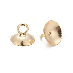 201 Stainless Steel Bead Cap Pendant Bails&nbsp;STAS-L244-27A-G
