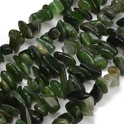天然カナダ翡翠ビーズ連売り  チップ  8~18.5x6.5~10x1.5~7mm  穴：0.7~1mm  約96~130個/連  15.94''（40.5センチメートル）&nbsp;GG-CBAC61B-C07-01
