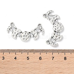 ムーンフェイズ チベットスタイル 合金ペンダント  月食のチャーム  アンティークシルバー  16x31x2mm  穴：1.4mm&nbsp;TIBE-B002-01AS