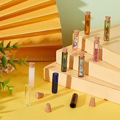10Pcs 10 Colors Tube Glass Cork Bottles Ornament&nbsp;AJEW-DR0001-02