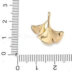 真鍮エナメルと天然貝のペンダント  イチョウの葉のチャーム  ゴールドカラー  18x18x4.5mm  穴：8.5x1.5mm&nbsp;KK-G556-11G