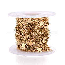 PVD Vacuum Plating 304 Stainless Steel Star Link Cable Chains&nbsp;CHS-E006-08G