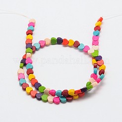 Dyed Synthetical Turquoise Heart Bead Strand&nbsp;G-P083-88C