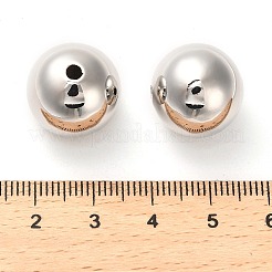 真鍮ビーズ  カドミウムフリー＆ニッケルフリー＆鉛フリー  ラウンド  プラチナ  16x15.5mm  穴：2.2mm&nbsp;KK-F870-01P-05