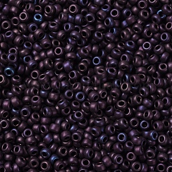 MIYUKIラウンドロカイユビーズ  日本製シードビーズ  11/0  （rr2005)マットメタリックダークラズベリーアイリス  2x1.3mm  穴：0.8mm  約5500個/50g&nbsp;SEED-X0054-RR2005