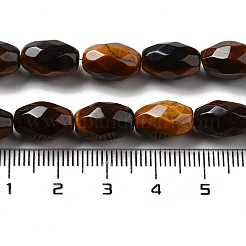 天然石タイガーアイビーズ連売り  多面カットコメ  12.5x8mm  穴：1.2mm  約16個/連  7.68インチ（19.5cm）&nbsp;G-P520-C19-01