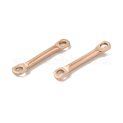 イオンプレーティング（IP）304ステンレススチールコネクタチャーム  バーリンク  ローズゴールド  10x2x1mm  穴：1mm&nbsp;STAS-Q323-04B-RG