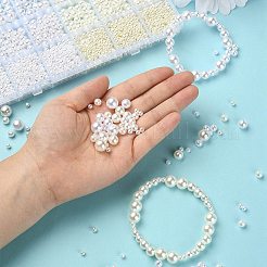 DIYイミテーションパールブレスレット作成キット  ABSプラスチックラウンドビーズを含む  伸縮性のある糸  ミックスカラー  ビーズ：4~10mm  穴：1.6~2.3mm  148.8 G /ボックス&nbsp;DIY-YW0008-14