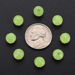 透明なアクリルビーズ  染め  多面カット  ラウンド  芝生の緑  8x7.5mm  穴：1.6mm  約1810個/500g&nbsp;TACR-S154-62E-06