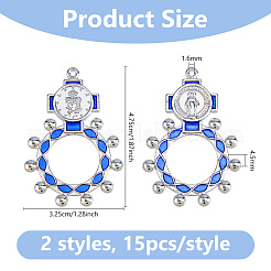 30Pcs 2 Colors Alloy Enamel Pendants&nbsp;FIND-DC0008-57A
