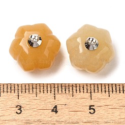 Natural Topaz Jade Pumpkin Charms with Platinum Tone Brass Bails&nbsp;G-C158-06P-02