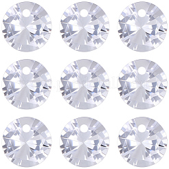 キュービックジルコニアチャーム240個  多面カット  フラットラウンド  透明  6x3.5mm  穴：0.8mm&nbsp;ZIRC-BBC0003-78A