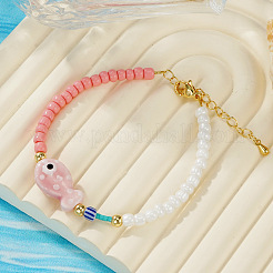 Porcelain & Glass Beaded Fish Charm Bracelets for for Women&nbsp;UD7779