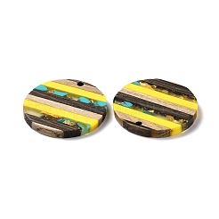 Transparent Resin & Walnut Wood Pendants&nbsp;RESI-TAC0017-68A-02