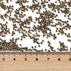 電気めっきガラスシードビーズ  虹彩  シリンダー  バリーウッド  1.6x1.3mm  穴：0.8mm  約60000個/ポンド&nbsp;SEED-H003-10G