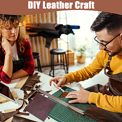 レザー生地  DIY 手作り衣類ラベル用の革シート  ハンドバッグ  ココナッツブラウン  20x20x0.1cm&nbsp;DIY-WH0002-79D-03