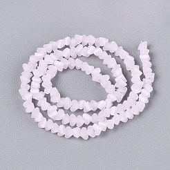ジェイド風ガラスビーズ連売り  三角形  多面カット  ミスティローズ  2~2.5x3.5~4x3.5~4mm  穴：0.8~0.9mm  約126~132個/連  13.78~14.96インチ（35~38cm）&nbsp;GLAA-N020-3mm-03