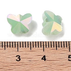 電気メッキガラスビーズ  ABカラーメッキ  蝶  多面カット  薄緑  8x10x6mm  穴：1mm  100個/セット&nbsp;EGLA-H105-02A-AB04