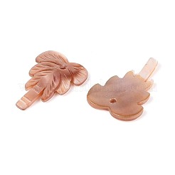天然淡水貝の彫刻ペンダント  ココナッツツリーチャーム  染め  ペルー  18~21x14.5~15.5x1.5~2.5mm  穴：1.5mm&nbsp;SHEL-N038-23D