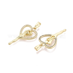 Valentine's Day Brass Micro Pave Clear Cubic Zirconia Pendants&nbsp;KK-Q072-08G