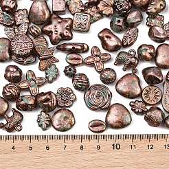 アンティーク調のアクリルビーズ  各種形状  サドルブラウン  4.5~27.5x9.5~29.5x6.5~15.5mm  穴：1.2~1.8mm&nbsp;AC-CBAAA05-01H