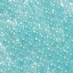 蓄光バブルビーズ  DIYの3 Dネイルアートの装飾ミニガラスビーズ  小さなキャビアネイルビーズ  シアン  2~2.5mm  約2100個/袋&nbsp;SEED-E005-01L