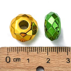 UVメッキアクリルヨーロッパのビーズ  大穴ビーズ  多面カット  ミックスカラー  15x8mm  穴：4.7mm&nbsp;OACR-E033-22