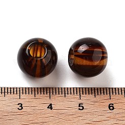 レジンヨーロピアンビーズ  大穴丸いビーズ  ココナッツブラウン  13x12mm  穴：4.8mm&nbsp;RESI-Z030-05F
