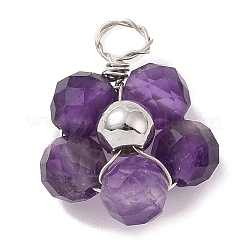 Natural Mixed Stone Beaded Pendants&nbsp;PALLOY-JF02104