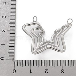 304ステンレスペンダント  スターのチャーム  変色防止  ステンレス鋼色  29.5x32.5x6.5mm  穴：2mm&nbsp;STAS-L281-009P