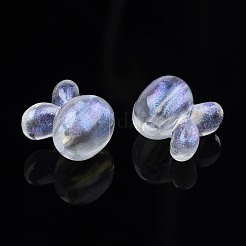 透明なアクリルビーズ  グリッターパウダー  兎  透明  16x15x12mm  穴：2mm&nbsp;X-OACR-N008-105