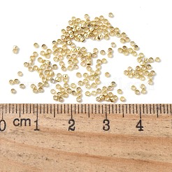 真鍮ビーズ  ラックめっき  カドミウムフリー＆鉛フリー  長持ちメッキ  ラウンド  18KGP本金メッキ  1.5x1mm  穴：1mm&nbsp;KK-F892-37G