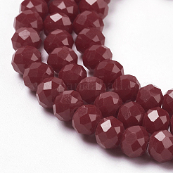 Faceted Solid Color Glass Rondelle Beads Strands&nbsp;X-GLAA-Q044-6mm-25