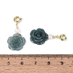 Natural Myanmar Jade & Natural Pearl Pendant Decorations&nbsp;G-T143-47A