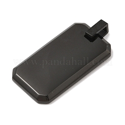 304ステンレススチール製刻印入りブランクタグペンダント  長方形のチャーム  ブラック  41x20x6mm  穴：3x3mm&nbsp;STAS-G346-03EB