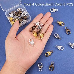 チベット風ハートカニカン  ミックスカラー  25.5x14x6mm  穴：4mm  8個/カラー  32個/箱&nbsp;PALLOY-PH0012-58