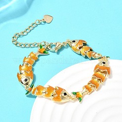 Brass Micro Pave Cubic Zirconia Link Chain Bracelets for Women&nbsp;BJEW-H639-01G
